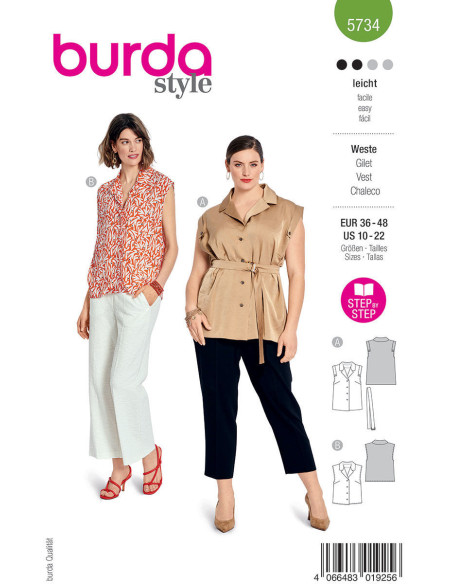 Patron de gilet - Burda 5734