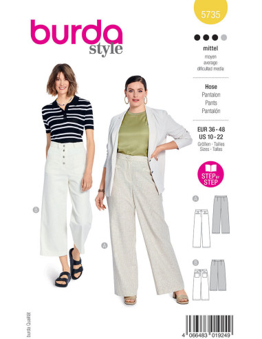 Patron de pantalon - Burda 5735