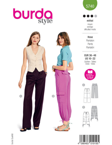 Patron de pantalon - Burda 5740