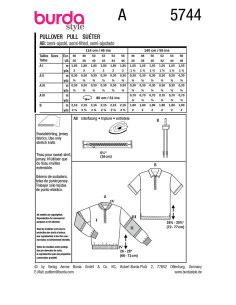 Patron de pullover - Burda 5744 2