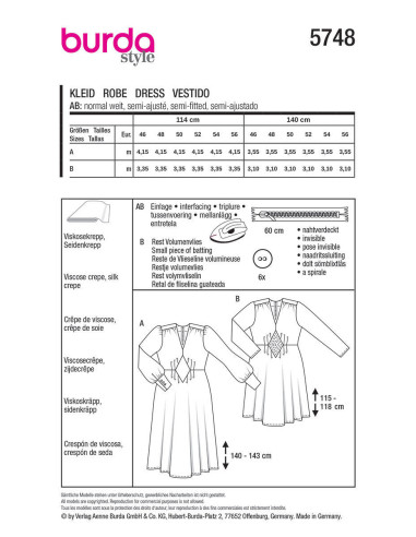 Patron de robe - Burda 5748