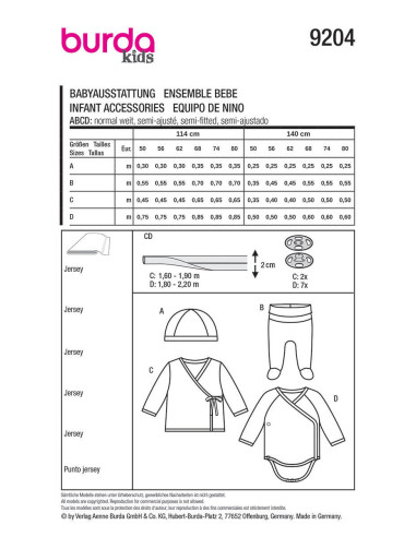 Patron d´ensemble bébé - Burda 9204