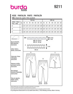 Patron de pantalon - Burda 9211 2