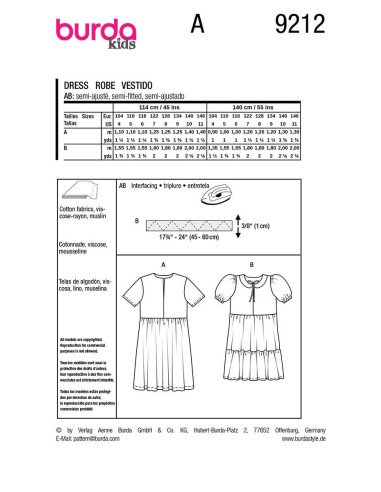 Patron de robe - Burda 9212