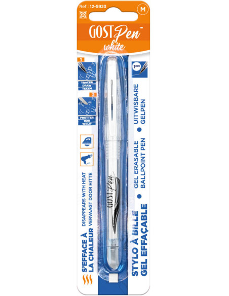 Stylo pour tissu effaçable au fer encre blanche premium