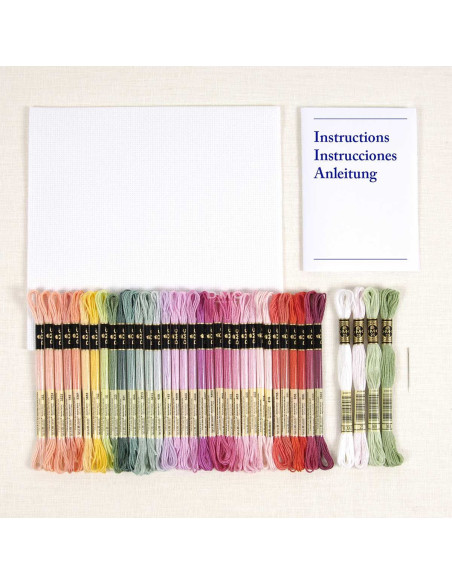 Kit broderie point de croix - Bouquet fraicheur