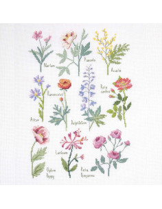 Kit broderie point de croix - Planche botanique 2