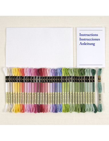 Kit broderie point de croix - Planche botanique