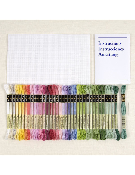 Kit broderie point de croix - Planche botanique