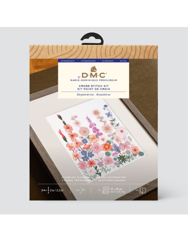 Kit broderie point de croix - Fleurs grimpantes