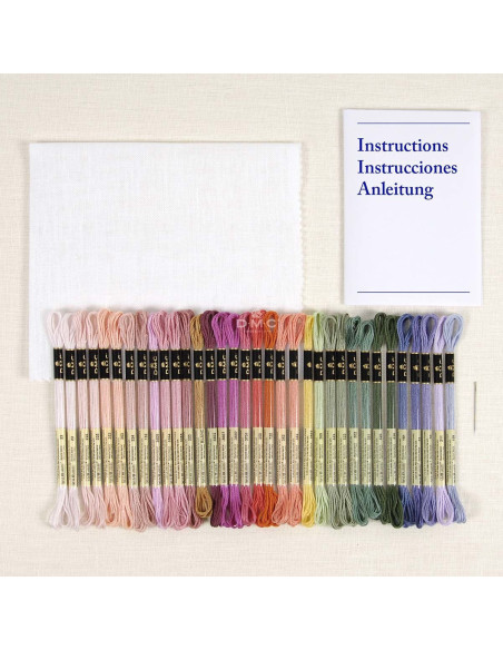 Kit broderie point de croix - Fleurs grimpantes