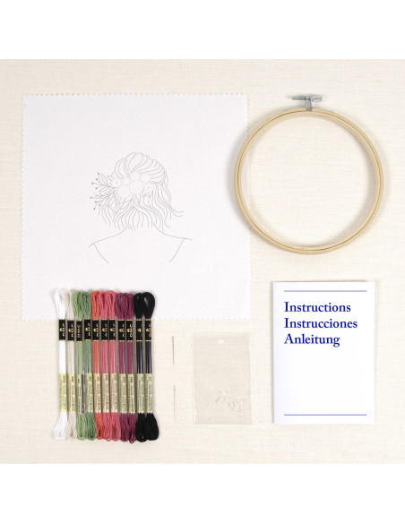 Kit broderie - Coiffure florale