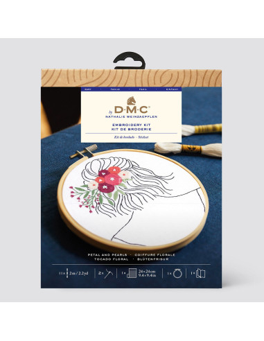 Kit broderie - Coiffure florale