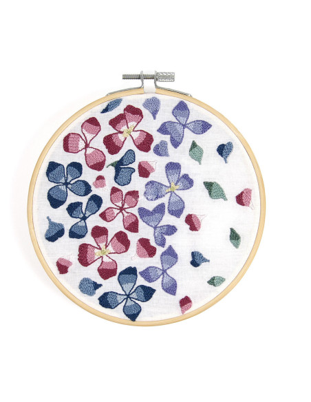 Kit punch needle - Pétales hortensia