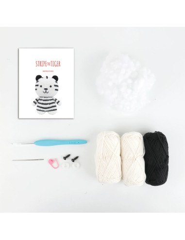 Kit amigurumi - Stripe le tigre blanc
