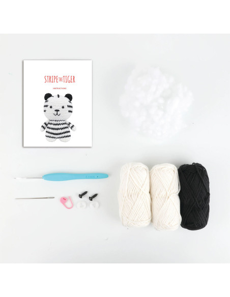 Kit amigurumi - Stripe le tigre blanc
