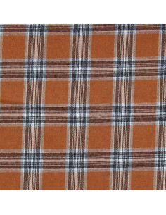 Tissu flanelle tartan écossais - Orange et gris 2