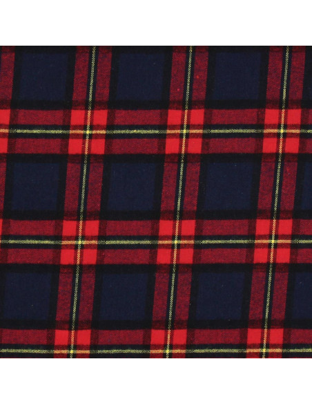 Tissu flanelle tartan écossais - Bleu et rouge