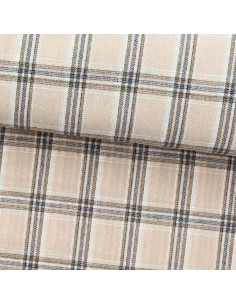 Tissu flanelle tartan écossais - Beige et gris