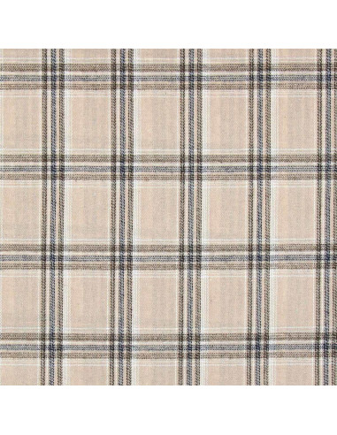 Tissu flanelle tartan écossais - Beige et gris