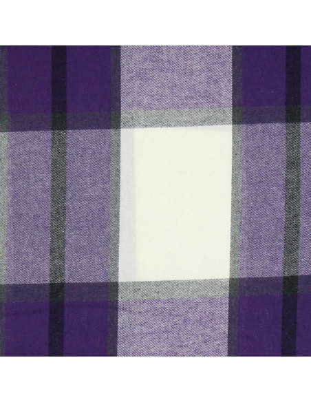 Tissu flanelle tartan écossais - Violet et écru