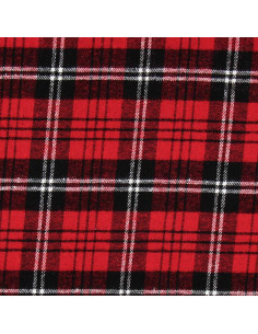 Tissu flanelle tartan écossais - Rouge, noir et blanc 2