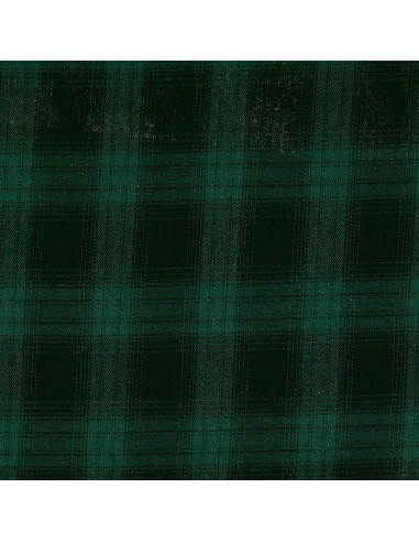 Tissu flanelle tartan écossais - Vert et noir