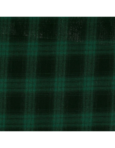 Tissu flanelle tartan écossais - Vert et noir