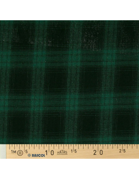 Tissu flanelle tartan écossais - Vert et noir