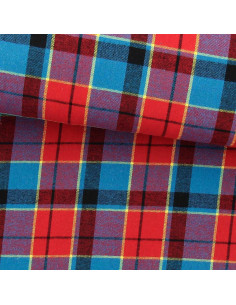 Tissu flanelle tartan écossais - Rouge, bleu et jaune