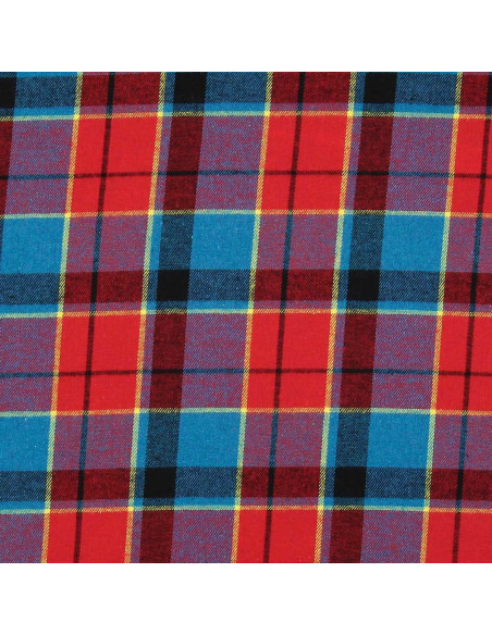 Tissu flanelle tartan écossais - Rouge, bleu et jaune