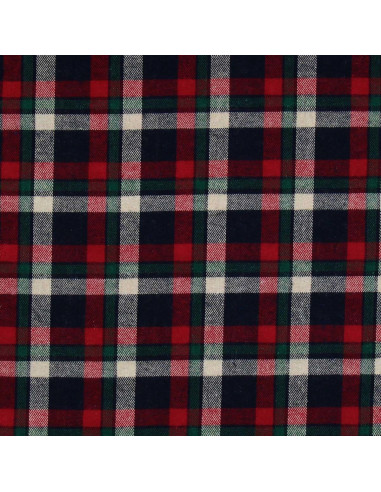 Tissu flanelle tartan écossais - Rouge, bleu et vert