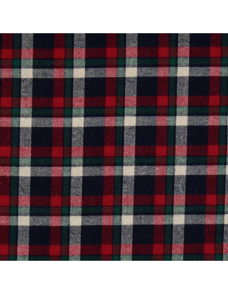 Tissu flanelle tartan écossais - Rouge, bleu et vert