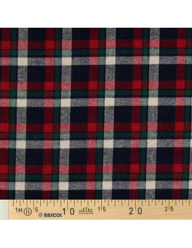 Tissu flanelle tartan écossais - Rouge, bleu et vert