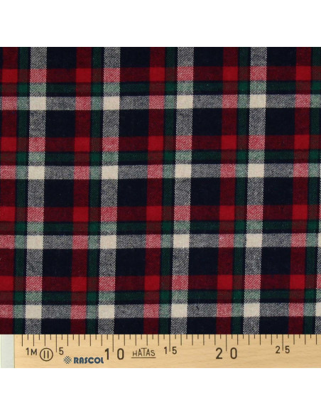 Tissu flanelle tartan écossais - Rouge, bleu et vert
