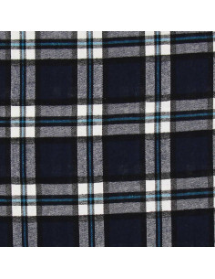 Tissu flanelle tartan écossais - Bleu marine et noir 2