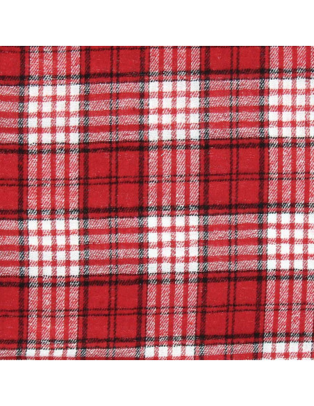 Tissu flanelle tartan écossais - Rouge et blanc