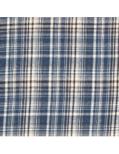 Tissu flanelle tartan écossais - Bleu, blanc et noir 2