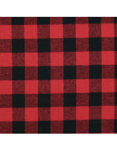 Tissu flanelle tartan écossais - Rouge et noir 2
