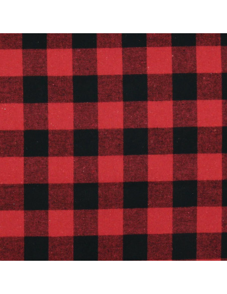Tissu flanelle tartan écossais - Rouge et noir