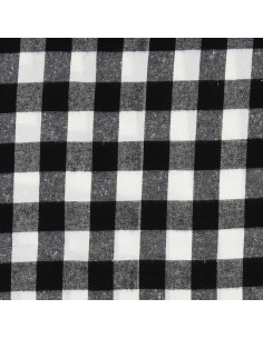 Tissu flanelle tartan écossais - Noir et blanc 2