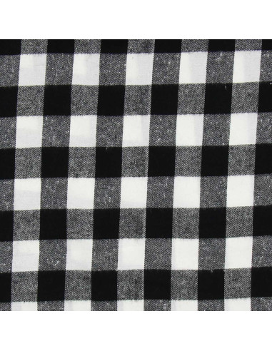 Tissu flanelle tartan écossais - Noir et blanc