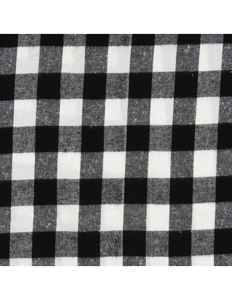Tissu flanelle tartan écossais - Noir et blanc