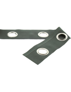 Bande à oeillets argent mat - Kaki