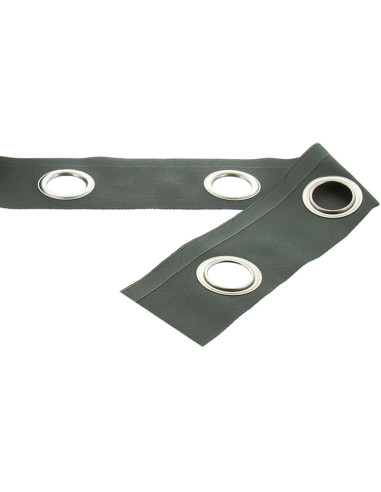 Bande à oeillets argent mat - Kaki