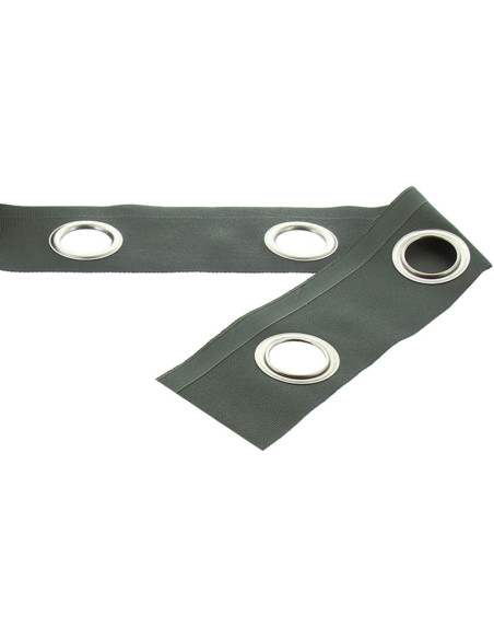 Bande à oeillets argent mat - Kaki