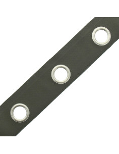 Bande à oeillets argent mat - Kaki 2