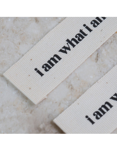 Lot de 5 étiquettes tissées à coudre - I am what i am