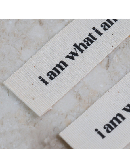Lot de 5 étiquettes tissées à coudre - I am what i am