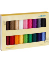 Coffret 18 fils à broder Mettler Polysheen 200m